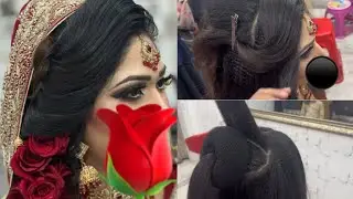 Bridal hairstyle ❤️‍🔥👌🏻🌹 |bridal ka hairstyle bnaya|