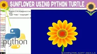 SUNFLOWER🌻 DESIGN USING PYTHON TURTLE GRAPHICS | Flower Design in Python Language