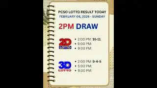 Lotto Result Today 2PM - FEBRUARY 08, 2026 SUNDAY #2dlotto #3Dlotto #lottoresult #lotto