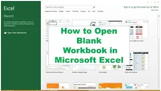 How to Open Blank Workbook in Microsoft Excel