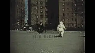 Mother and Kids at an Inner City Playground, 1950s - Archive Film 1053829