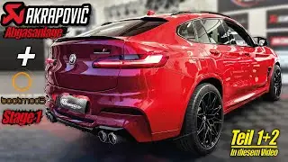AKRAPOVIC ECE Slipon Endschalldämpfer + #bootmod3 Tuning Software passend für BMW X4 M Competition