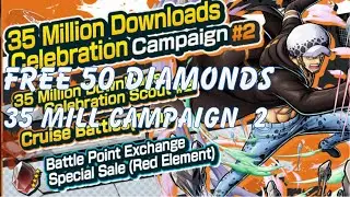 35 million downloads campaign #2 || Free 5 Diamonds || Opbr