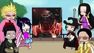 Past marines react to Doom slayer | Onepiece | Strawhat | Luffy | Gacha life 2