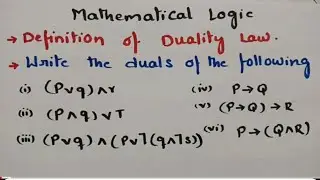 @btech maths hub 7050 Duality -Definitions- Problems Mathematical Logics MFCS #DMS $DMGT