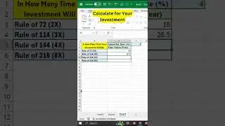 Rule of 72: How Long to 2x, 3x, 4x, & 8x Your Money | excel | investment | #personalgrowth