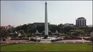 free aerial footage kota Surabaya tugu pahlawan