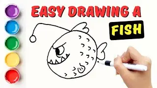 The EASIEST Fish Drawing Tutorial! Simple Sea Animal Art for Beginners