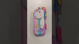 Beautiful unicorn pencil case with cute fancy stationery #schoolsupplies #pencilbox #stationery