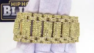 Bling Bling Bracelet | Lemonade Canary on Gold Hip Hop Jewelry