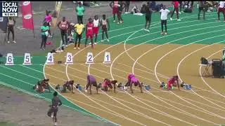 Tina Clayton of Jamaica runs 11.12w in the 100m at Velocity Fest 17