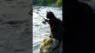 Cat fishing #remix #ringtone #music #ai #cat