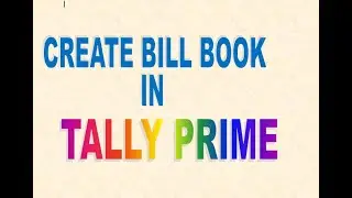 how to create multi bill book in tally prime | learn tally prime | bill book in tally prime |