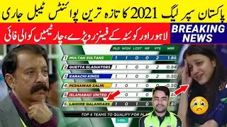 PSL 2021 Latest Point table After Match 29 |  Karachi Kings Qualified For playoffs | KK vs QG