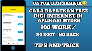 Cara Mendapatkan Free Digi Internet  Di Aplikasi MyDigi | 100% WORK 2022 | Free Internet