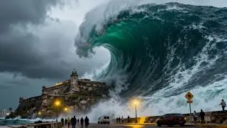 Mega Tsunami 2025 Hits The Caribbean | Monster Waves Destroys Coastal Cities