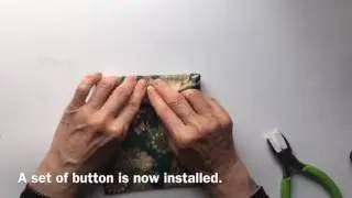 Double SASHIKO Wallet Easy Snap Buttons
