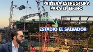 Primera estructura del techo en Estadio Nacional El Salvador #china en #elsalvador #nayibbukele