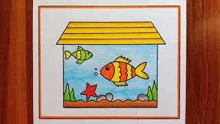 How To Draw Fish Aquarium / Fish Aquarium Drawing / Fish Tank Drawing / Fish Drawing Easy