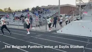 The Belgrade Panthers enter Daylis Stadium