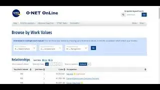 Values and Interests on O*NET
