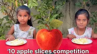 Apple eating competition #competition #food #funny 