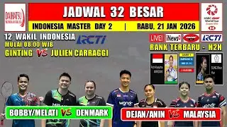 Jadwal 32 Besar Indonesia Master 2026 Hari Ini Day 2 ~ GINTING vs JULIE CARRAGGI ~12 WAKIL INDONESIA