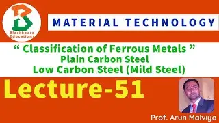 | Lecture 51 | Classification of Ferrous Metal | Plain Carbon Steel | Low Carbon Steel (MildSteel)|