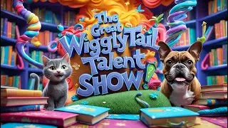 The Great Wigglytail Talent Show! Animated CUTE Children's Storytime with 2 Kitties, and a Bulldog!