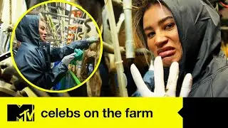 Montana Gets A Mucky Shock As She Tackles A Cow Milking Challenge | Celebs On The Farm