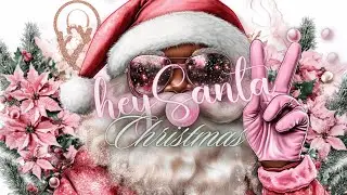 Hey Hipster Santa Blowing Bubble Gum | Pink Christmas Aesthetic Screensaver