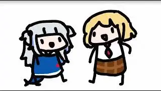 Amelia and Gura dancing 