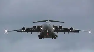 C-17 landing low and slow at RAF Brize norton 20/02/19