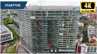 Cineastischer Drohnenflug &uuml;ber das Stadttor D&uuml;sseldorf | 4K Aerial View