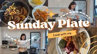 SUNDAY PLATE | potbraai + sweet saffron rice + candied sweet potatoes 🍛