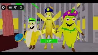 BANANA POLICE FAMILY PRISON RUN ESCAPE! (Obby) Roblox Gameplay Walkthrough