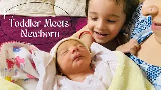 Toddler’s adorable reaction on meeting baby brother/ Introducing baby to the toddler