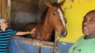 MEET GREG THE FARRIER WITH SIPPIN ON SUNSHINE HAVING FUN 