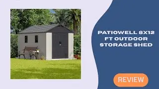 Patiowell 8x12 FT Outdoor Storage Shed &ndash; Durable Resin Garden Shed with Floor