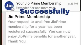Jio prime membership registration successfull completed