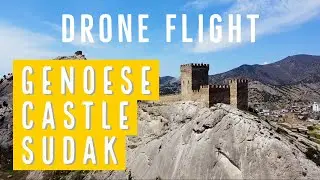 Drone Flight over Sudak Crimea's Stunning Genoese Castle