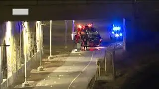 Vehicle falls off of Gratiot Avenue overpass in Detroit