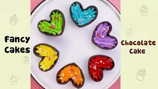 Rainbow Heart Cake with Chocolate