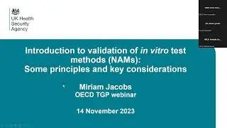 OECD Webinar | Training and orientation on validation of methods at the OECD