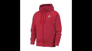 NK Fleece Zipper Hoodie For Men-Dark Red with White Embroidery-BE14148