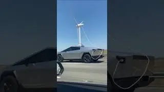 Tesla + wind turbine = instant power on the go! 💨⚡ #Tesla #WindPower #EpicRide #FunnyTech