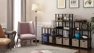 FURINNO Turn-N-Tube 5-Tier Corner Square Rack Display Shelf, Round, Black/Grey Reviews