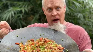 Hot Dog Fried Rice on a Plow Disc