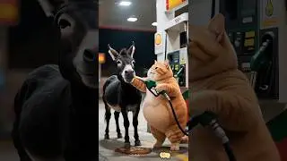 cat and donkey 🐴 drinking patrol 😁😁 #shortvideos #shorts #cat #donkey #patrol #viralvideo