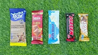 Star chocolate vs markos chocolate vs nestle chocolate vs yoga bar chocolate #asmr #asmrsounds 